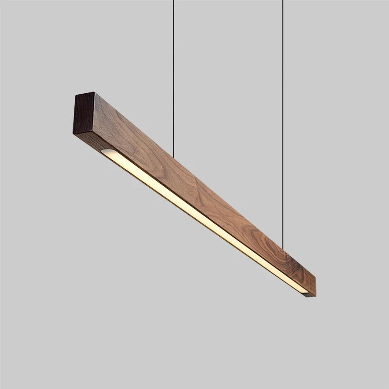 Scandinavian Wood Linear Pendant Oyaelindra – Black Walnut finish detail