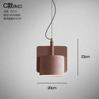 Nordic Industrial Geometric Pendant Light – Kvaelindra – Stepped Drum – Vermilion Red