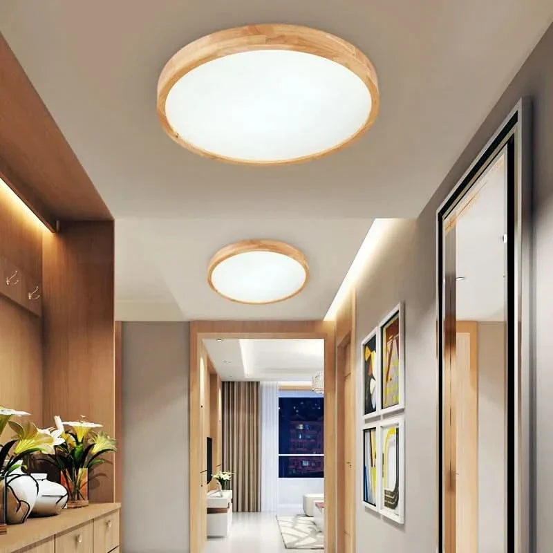 Solid Wood Drum Flush Ceiling Light Balero – Product Detail 7