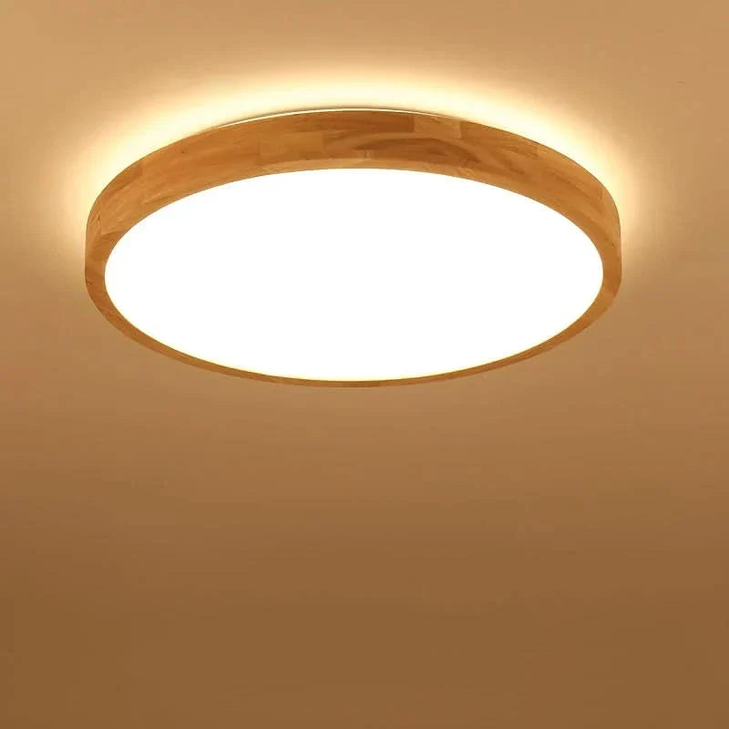 Solid Wood Drum Flush Ceiling Light Balero – Lifestyle View 3