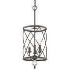 Vintage Wire Cage Drum Chandelier Kuvelora – Black Finish, Studio View