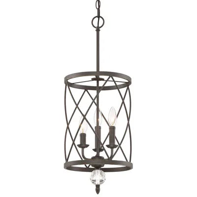 Vintage Wire Cage Drum Chandelier Kuvelora – Black Finish, Studio View
