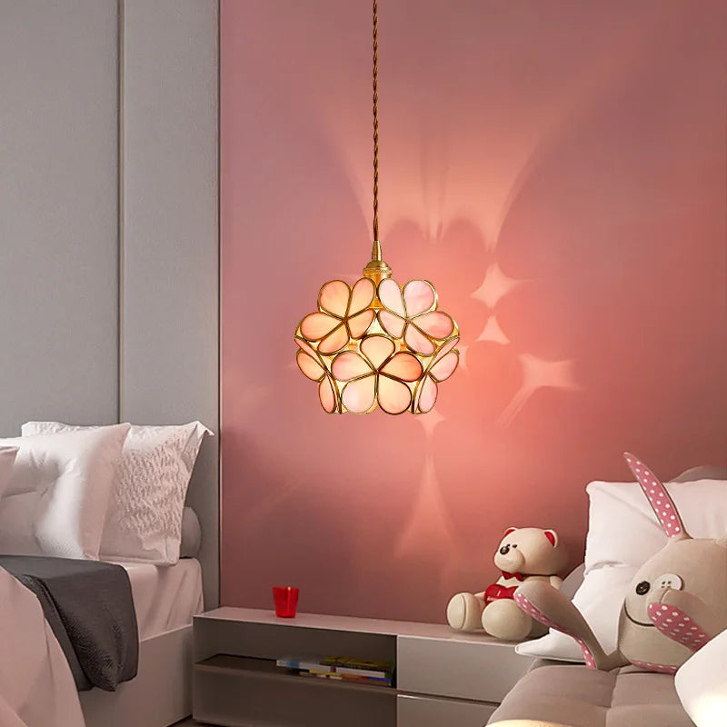 Handblown Floral Glass Pendant Light – Acelindor – Hero Shot