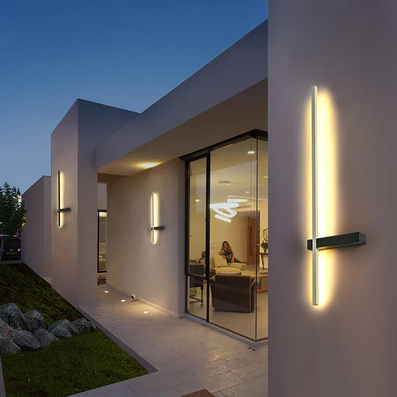 Elixora Linear Outdoor Wall Light - Black finish