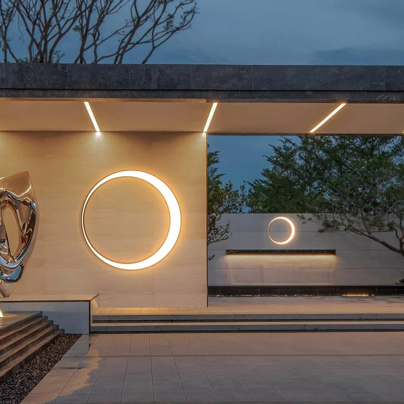 Muralion Brushed Steel Ring Outdoor Wall Light
