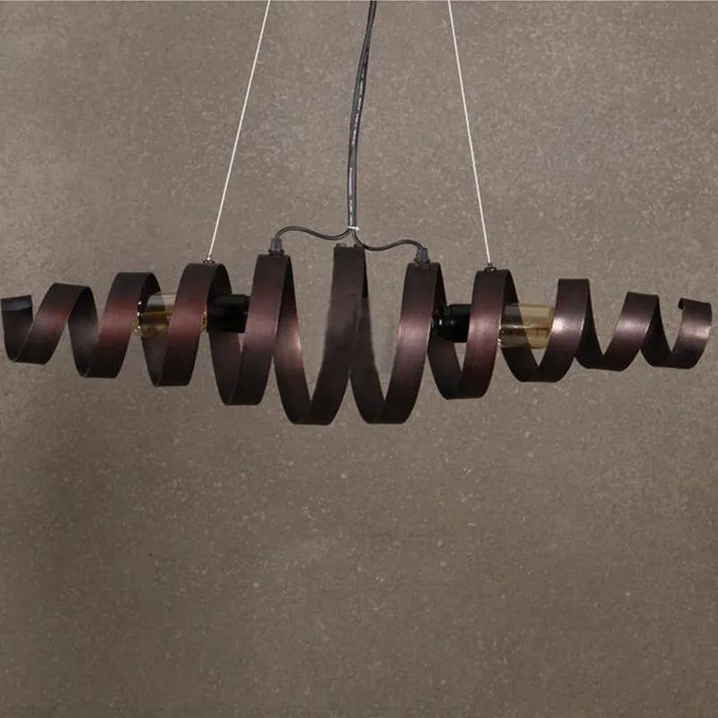 Industrial Spiral Metal Pendant Puaeloria – Lifestyle View 3