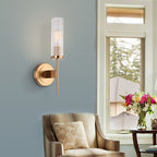 Ribbed Glass Aluminum Wall Sconce Aslon – Hero Shot