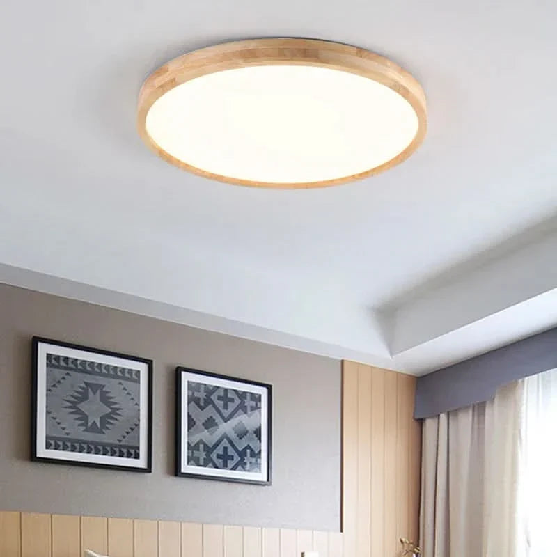 Solid Wood Drum Flush Ceiling Light Balero – Hero Shot