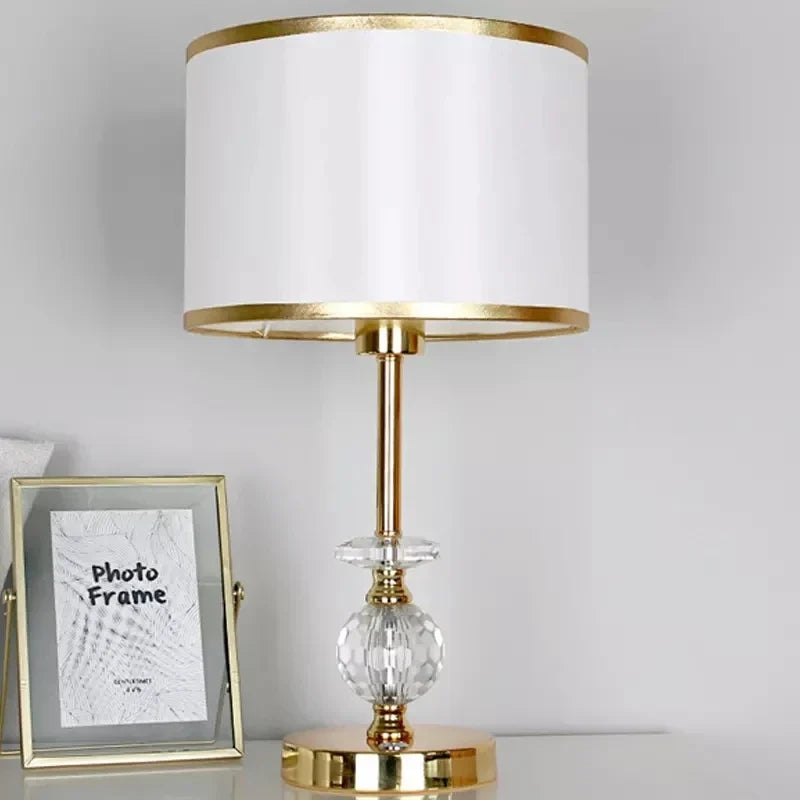 Gold Crystal-Accent Table Lamp Celendor – Studio View