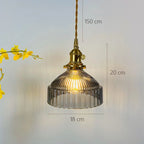 Ribbed Glass Flat Cone Pendant Light – Bcelindra – Product Detail 7