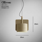 Nordic Industrial Geometric Pendant Light – Kvaelindra – Stepped Drum – Mustard Yellow