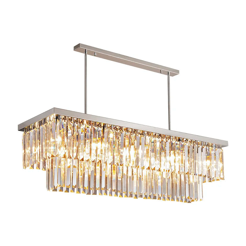 Stainless Steel Linear Chandelier Corveaux – Lifestyle View 4
