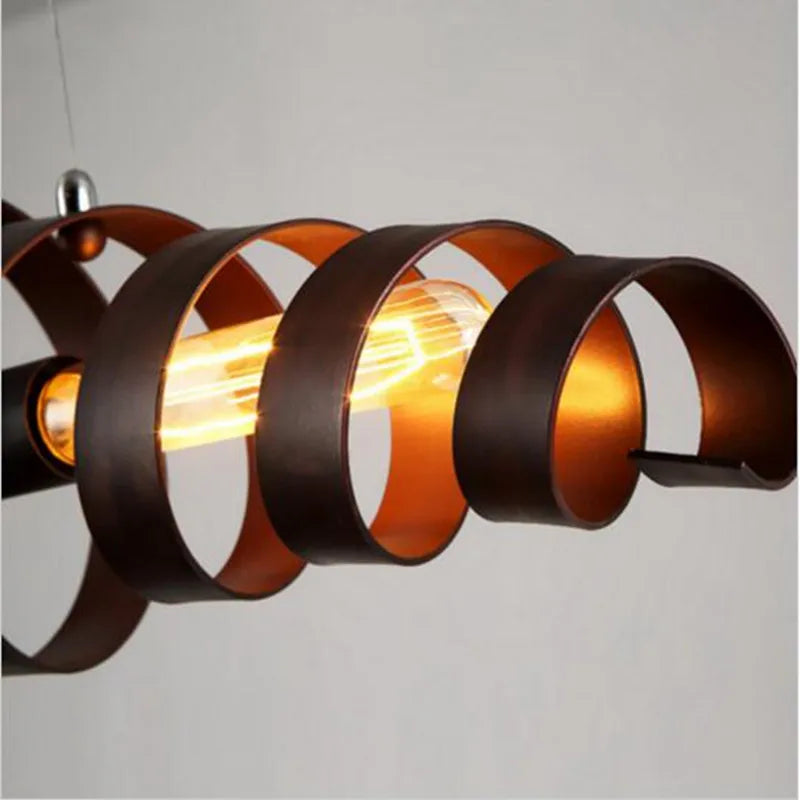 Industrial Spiral Metal Pendant Puaeloria – Lifestyle View 4