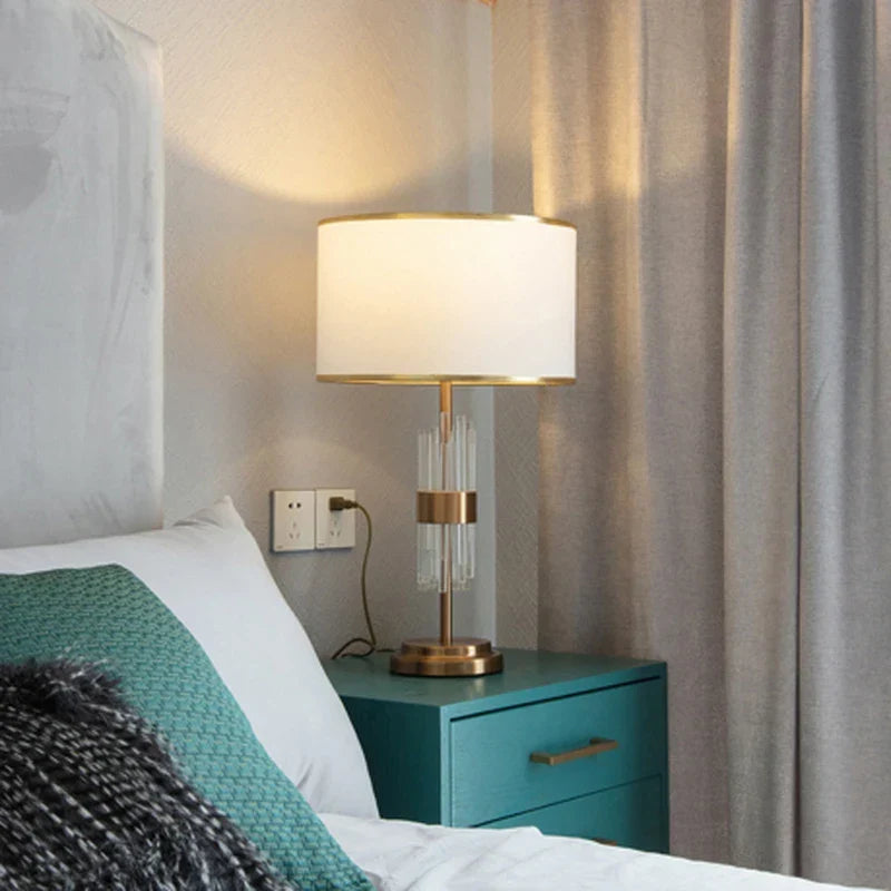 Minimalist Fabric Shade Table Lamp Velantis – Lifestyle View 4