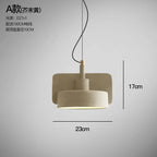 Nordic Industrial Geometric Pendant Light – Kvaelindra – Wide Drum – Mustard Yellow
