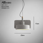 Nordic Industrial Geometric Pendant Light – Kvaelindra – Wide Drum – Cement Gray