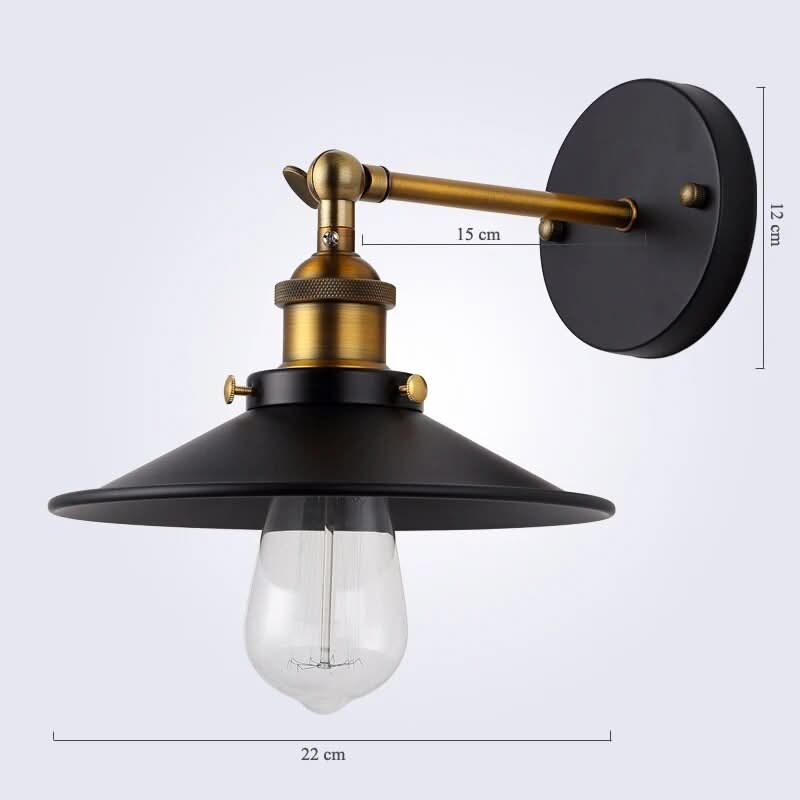 Vintage Brass Cone Wall Sconce Brimwell – Product Detail 6