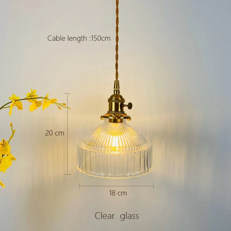 Ribbed Glass Flat Cone Pendant Light – Bcelindra – Lifestyle View 2