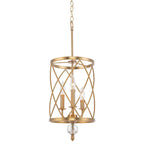 Vintage Wire Cage Drum Chandelier Kuvelora – Gold Finish, Studio View