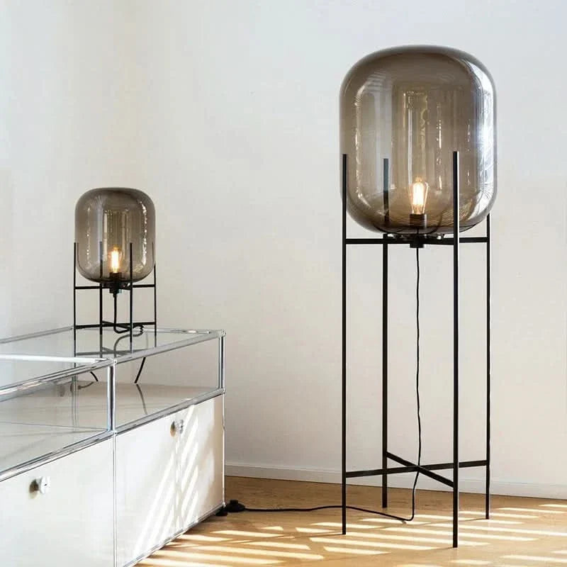 Smoked Glass Globe Floor Lamp Crucero – Product Detail 9