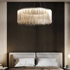 Metal Chain Tassel Chandelier Celsira – Bedroom Lifestyle