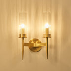 Ribbed Glass Aluminum Wall Sconce Aslon – Product Detail 6