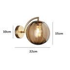 Brass Arc Coloured Glass Globe Wall Sconce Velori – Dimensions