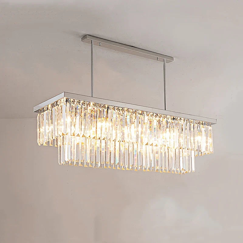 Stainless Steel Linear Chandelier Corveaux – Lifestyle View 2