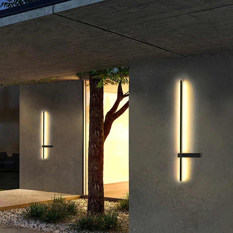 Elixora Linear Outdoor Wall Light - Black finish