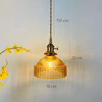 Ribbed Glass Flat Cone Pendant Light – Bcelindra – Product Detail 6