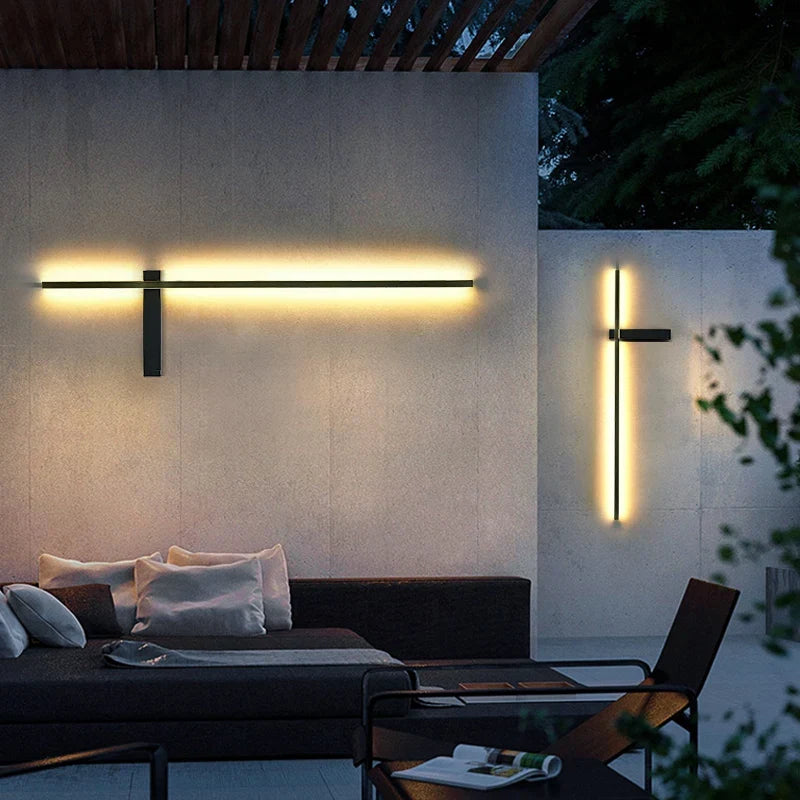 Elixora Linear Outdoor Wall Light - Black finish