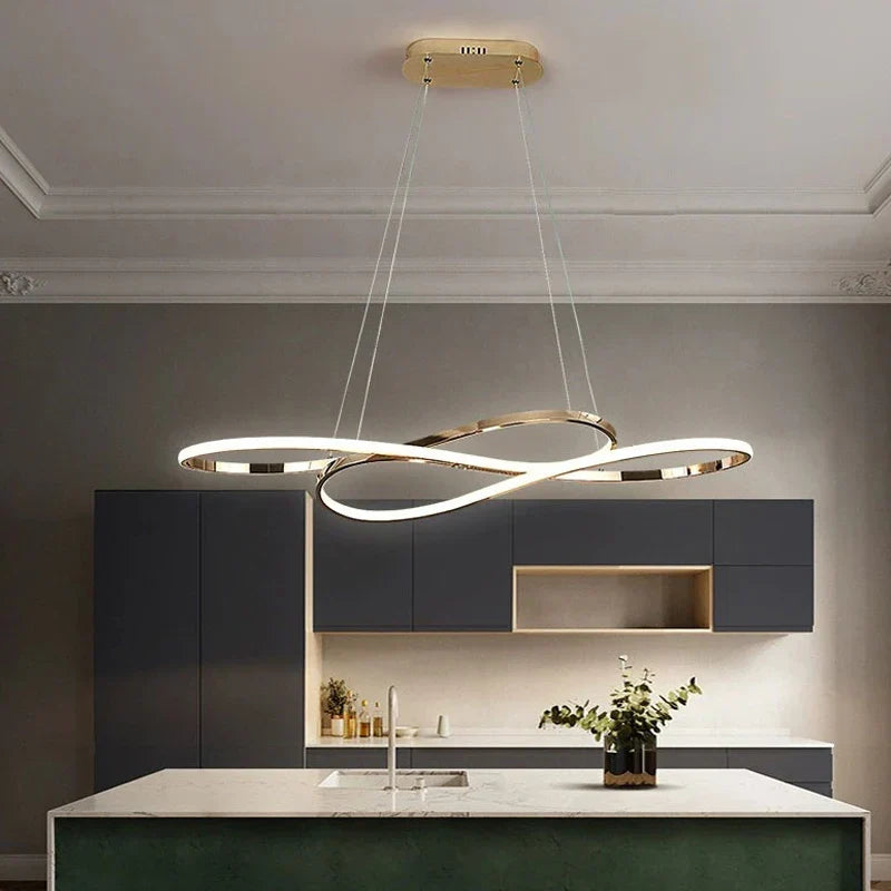 Refined Aluminium Linear Pendant Light Cemura – Lifestyle View 4