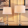 Orindel crystal column table lamps shown in small and large sizes side by side