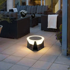 Faceted Stainless Steel Solar Garden Light – Barevo – Lifestyle on Deck