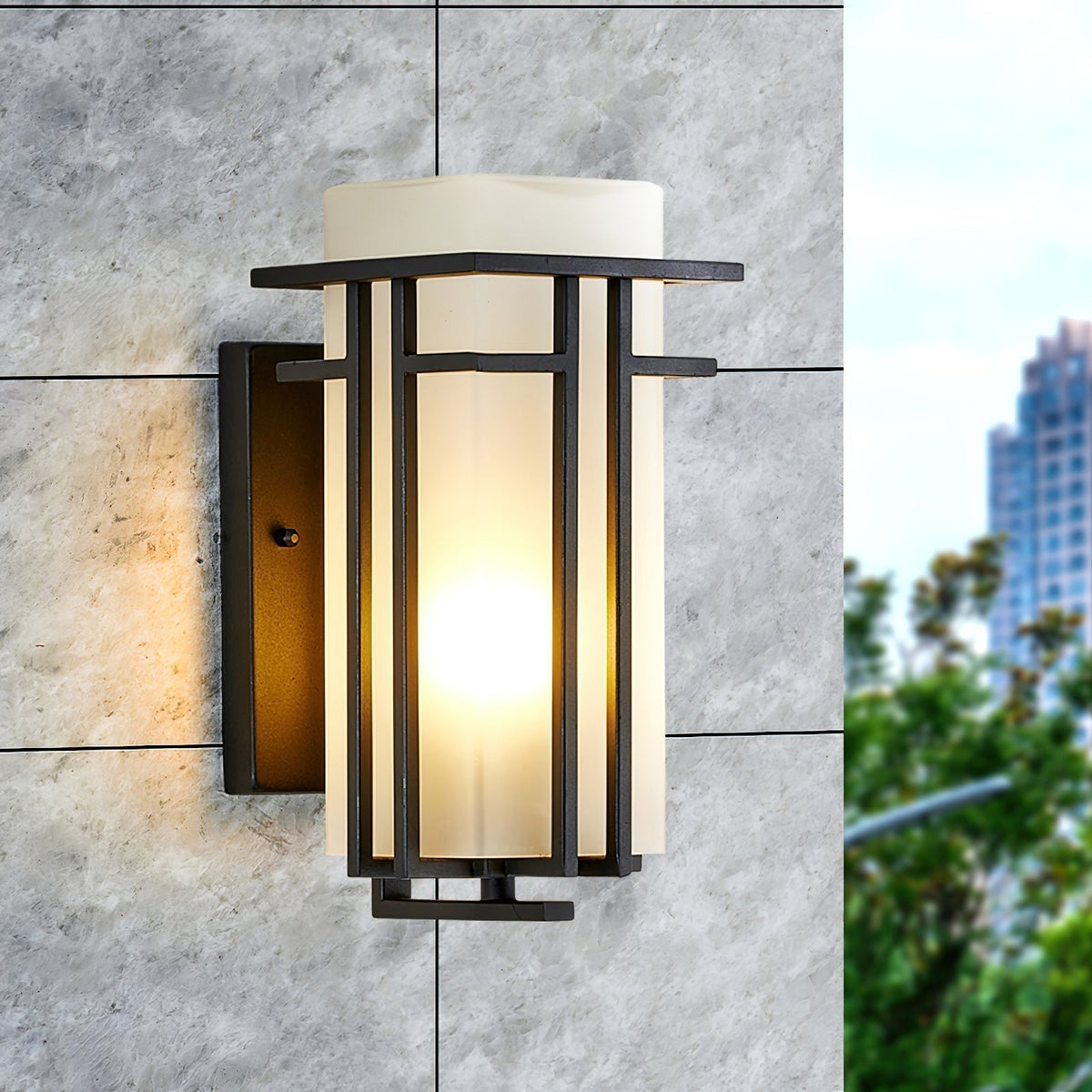 Minimal Iron Geometric Outdoor Light Kestral