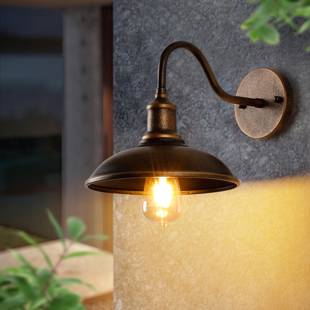 Antique Brass Gooseneck Barn Wall Light Faera - Outdoor Lifestyle