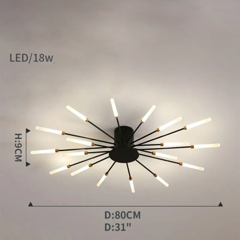 Radiant LED Wand Starburst Ceiling Light Anelux – View 27