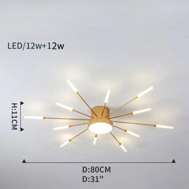 Radiant LED Wand Starburst Ceiling Light Anelux – View 32