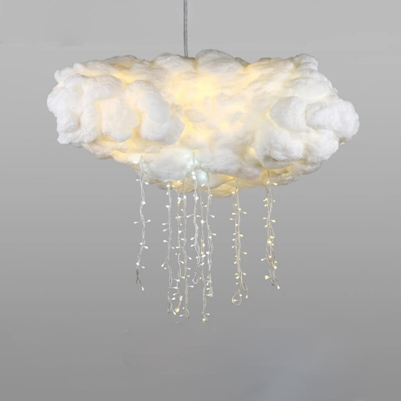 Hand-Applied Cotton Cloud Pendant Light Arseon – Product Detail 8