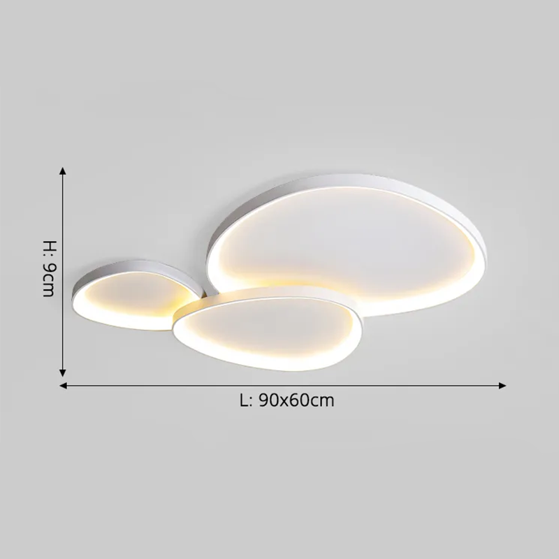 Organic Aluminum Pebble Ceiling Light Lithora – White, 110cm