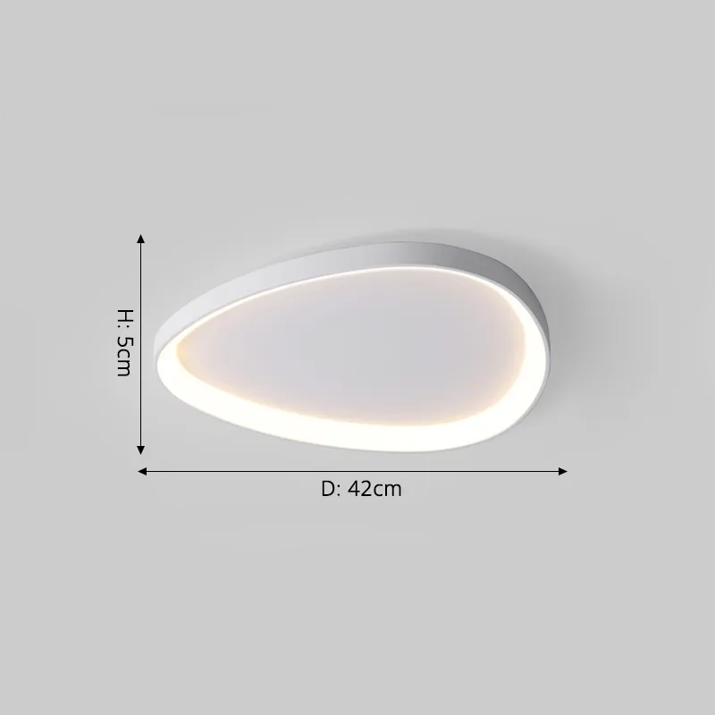 Organic Aluminum Pebble Ceiling Light Lithora – White, 42cm
