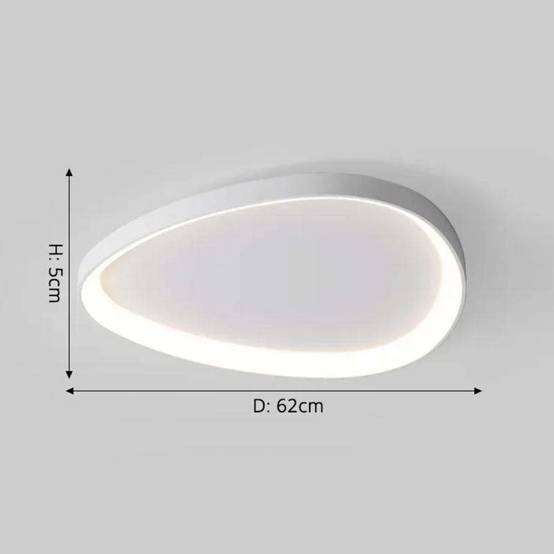 Organic Aluminum Pebble Ceiling Light Lithora – White, 62cm