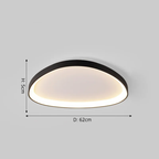 Organic Aluminum Pebble Ceiling Light Lithora – Black, 62cm