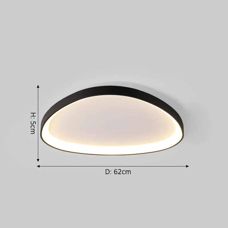 Organic Aluminum Pebble Ceiling Light Lithora – Black, 62cm