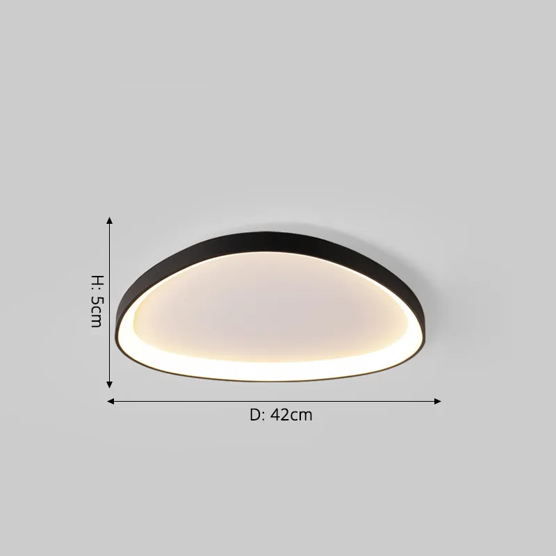 Organic Aluminum Pebble Ceiling Light Lithora – Black, 42cm