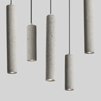 Cast Cement Cylinder Pendant Light Ivaelvix – Cluster of Five