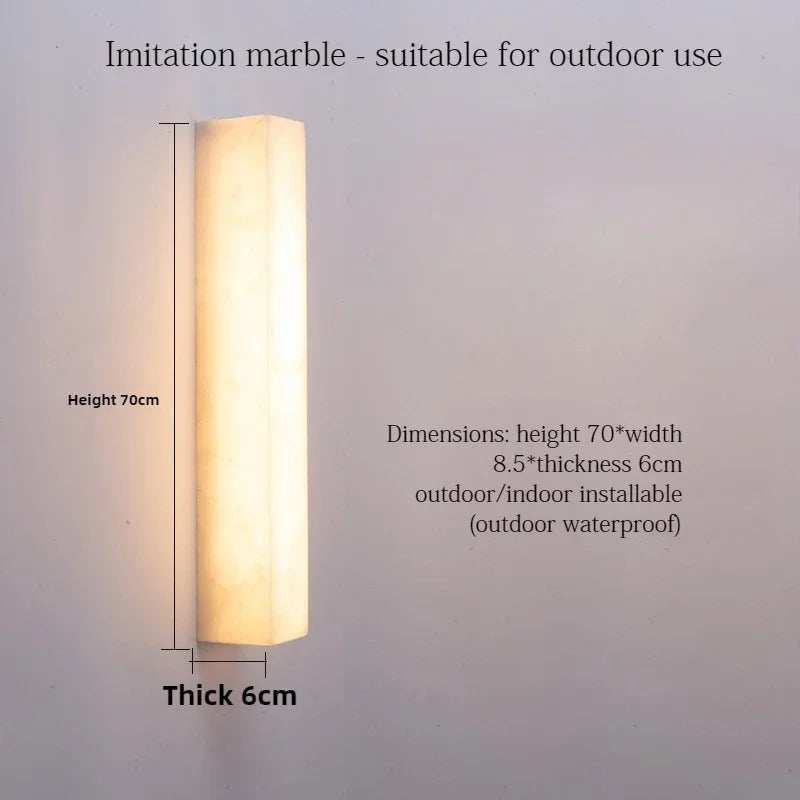 Faux Marble Sculptural Wall Sconce Eswyn – Nocturne 70cm Dimensions