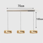 Bsaelix pendant chandelier – Amber, 3 Lights configuration, dimensions