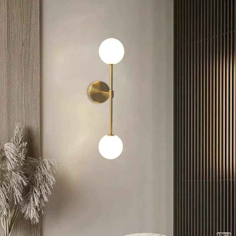 Velaro Twin Globe Wall Sconce – Brass, Lifestyle View