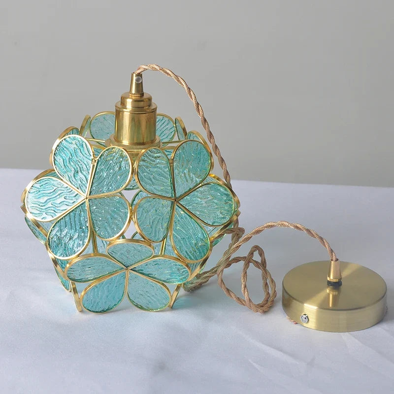 Handblown Floral Glass Pendant Light – Acelindor – Lifestyle View 4